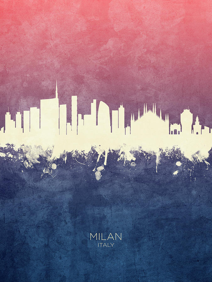 Milan Italy Skyline #16 Digital Art by Michael Tompsett