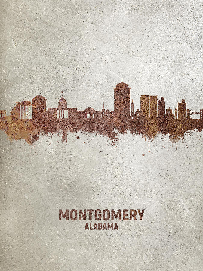 Montgomery Alabama Skyline #16 Digital Art by Michael Tompsett