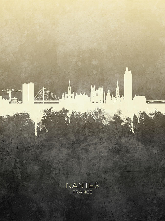 Nantes France Skyline #16 Digital Art by Michael Tompsett