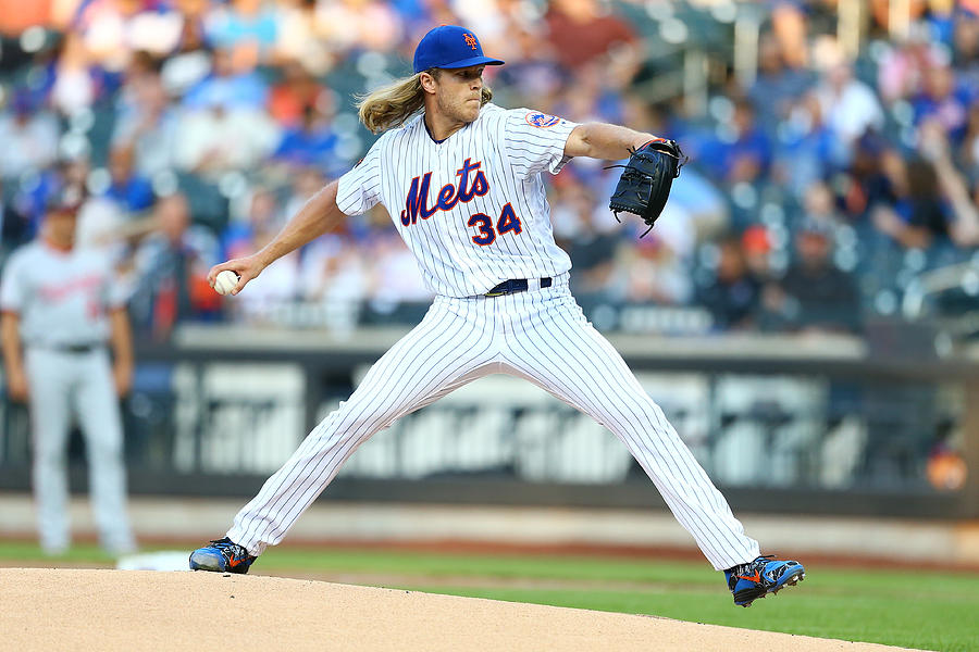 Noah Syndergaard #16 Photograph by Mike Stobe