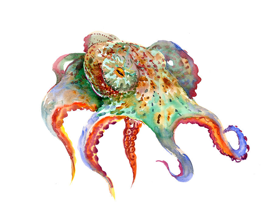 Octopus #17 Painting by Suren Nersisyan