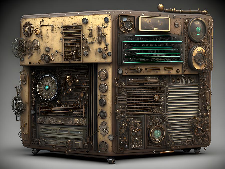 Old Retro Computer, Generative AI Illustration Digital Art by Miroslav