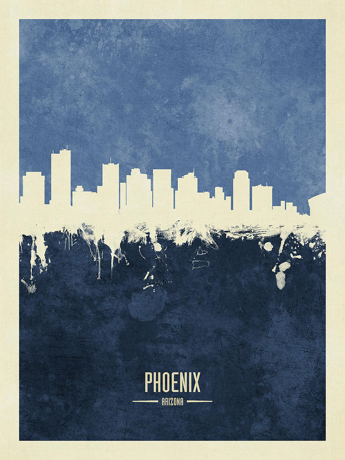 Phoenix Arizona Skyline #16 Digital Art by Michael Tompsett