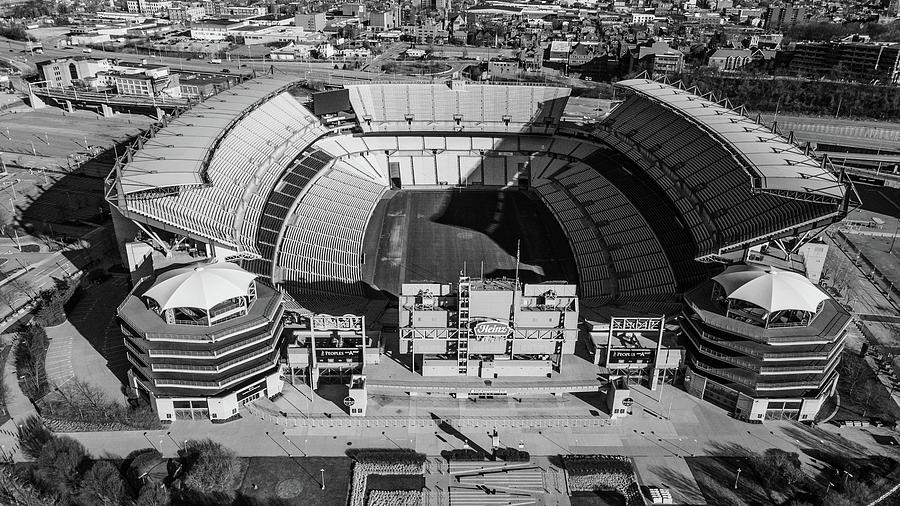 Pittsburgh Steelers Heinz Field in Pittsburgh Pennsylvania in black and ...