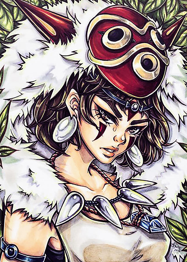 Anime Digital Art - Princess Mononoke #16 by Barbara Del Rio