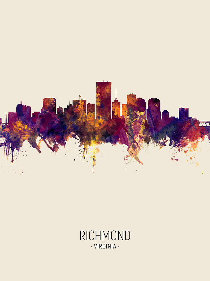 Richmond Virginia Skyline #16 Digital Art by Michael Tompsett
