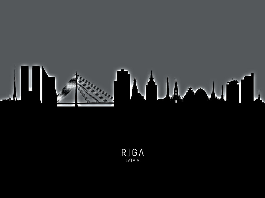 Riga Latvia Skyline #16 Digital Art by Michael Tompsett