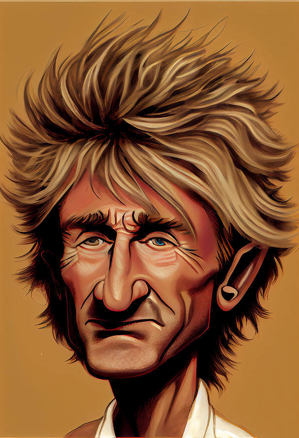 Rod Stewart Caricature Mixed Media by Stephen Smith Galleries - Fine ...