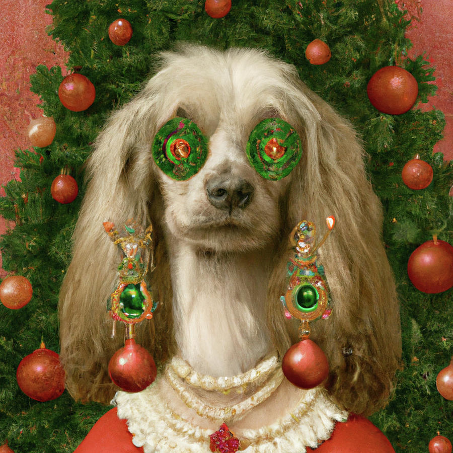 Royal, Ugly Christmas, Pet Portrait, Royal Dog Painting, Animal, King Portrait, Classic Pet Portrait #16 Painting by Ricki Mountain
