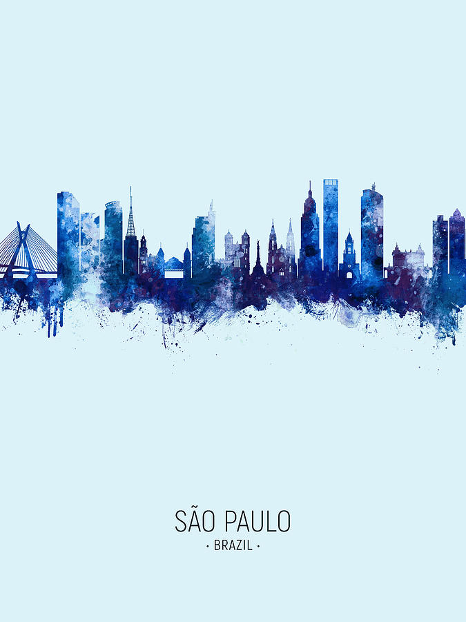 Sao Paulo Skyline Brazil #16 Digital Art by Michael Tompsett