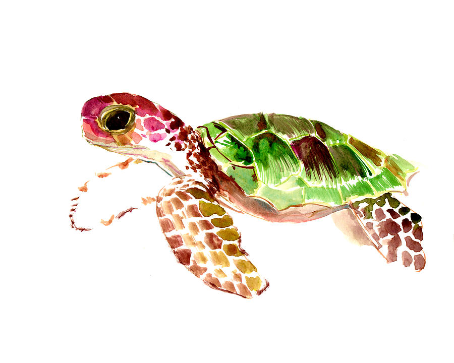 Sea Turtle #16 Painting by Suren Nersisyan
