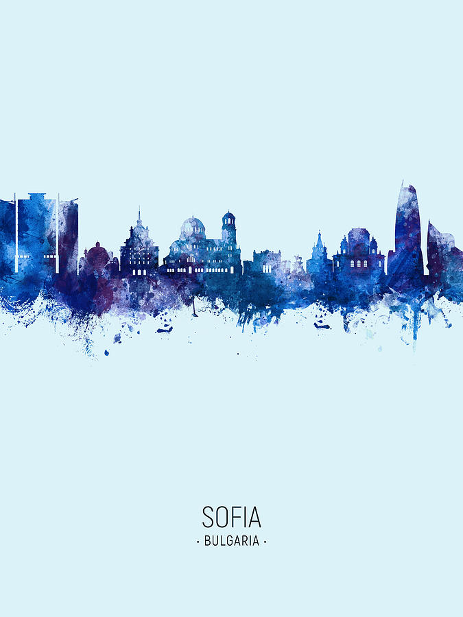 Sofia Bulgaria Skyline #16 Digital Art by Michael Tompsett