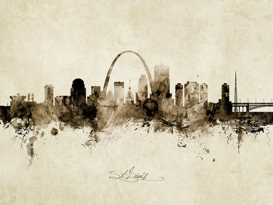 St Louis Missouri Skyline #16 Digital Art by Michael Tompsett