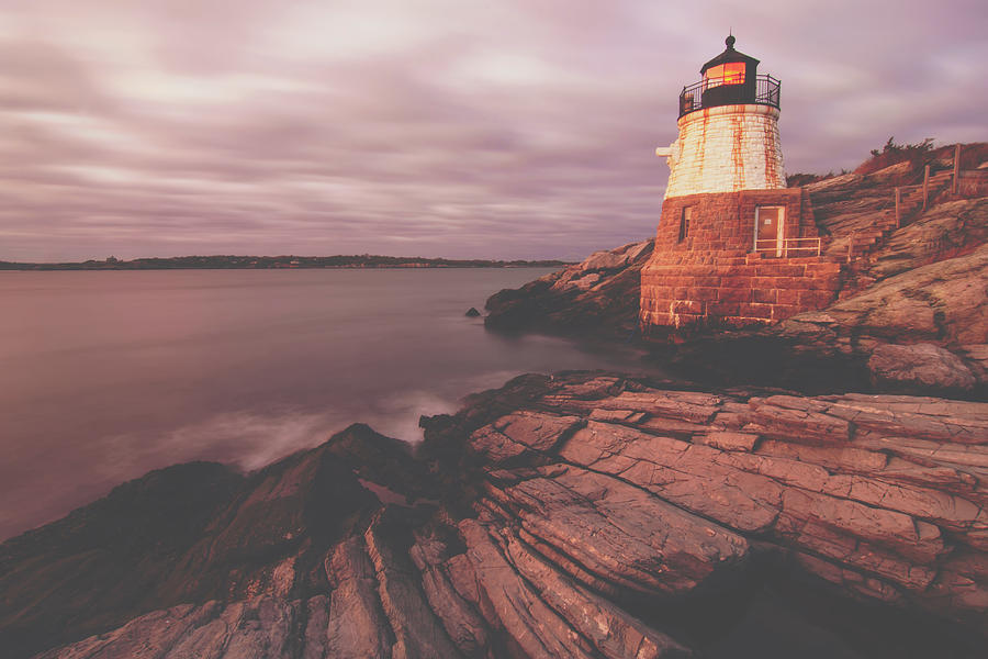 Sunset In Newport Rhode Island At Castle Hill Lighthouse #16 Photograph by Alex Grichenko