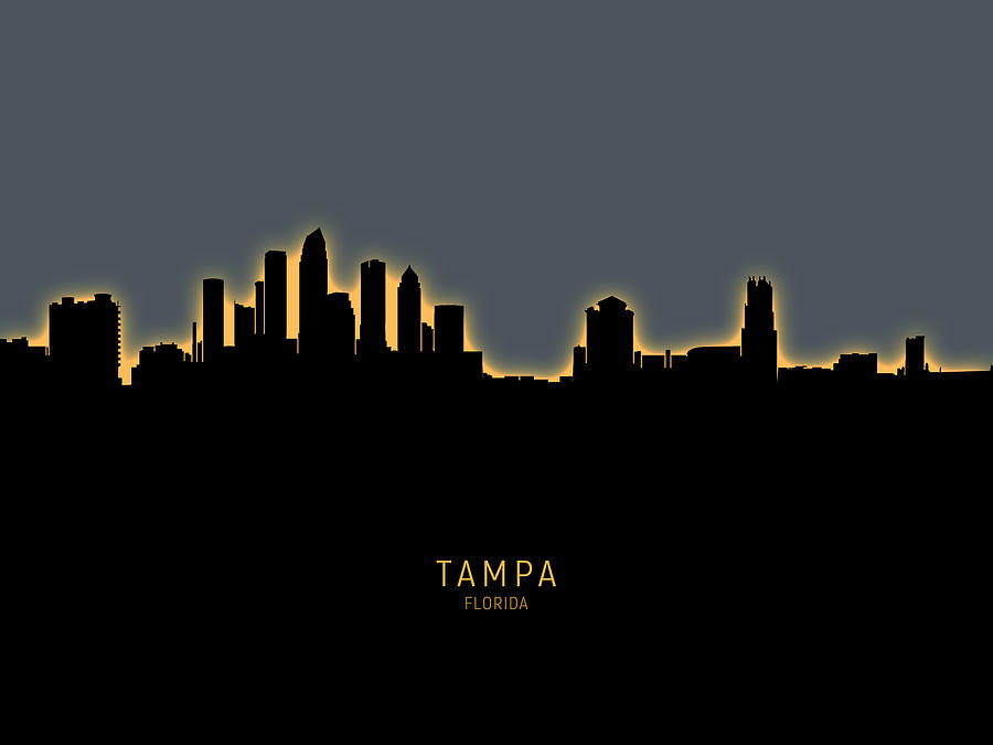 Tampa Florida Skyline #16 Digital Art by Michael Tompsett