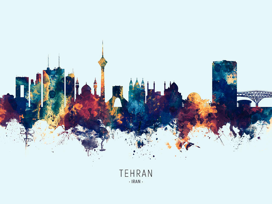 Tehran Iran Skyline #16 Digital Art by Michael Tompsett
