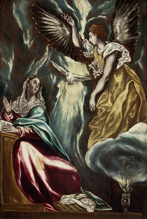 El Greco Painting - The Annunciation #16 by El Greco