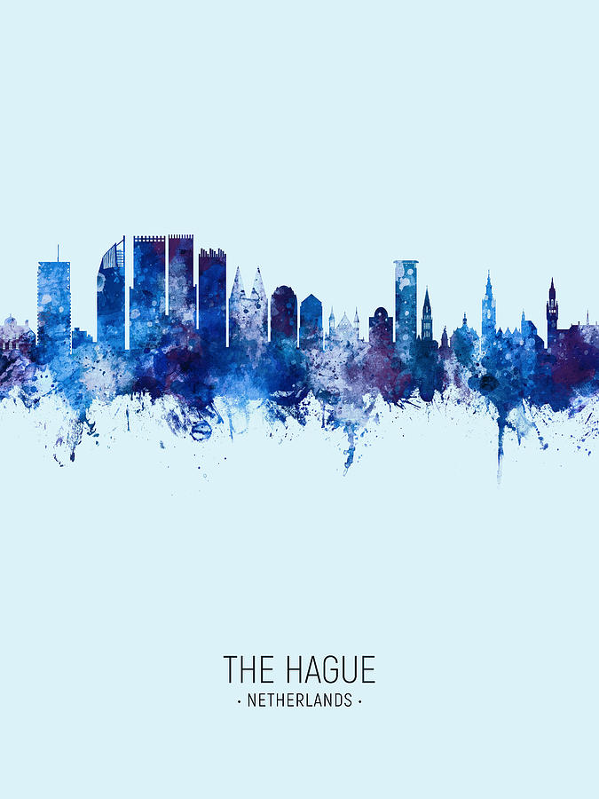 The Hague Netherlands Skyline #16 Digital Art by Michael Tompsett