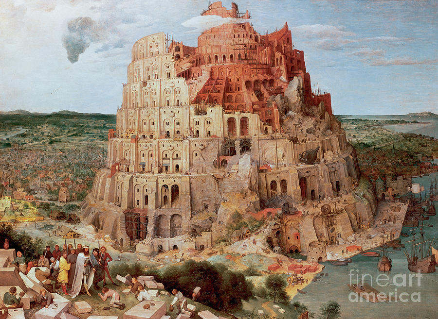 European Artists Painting - The Tower of Babel #17 by Pieter Bruegel the Elder