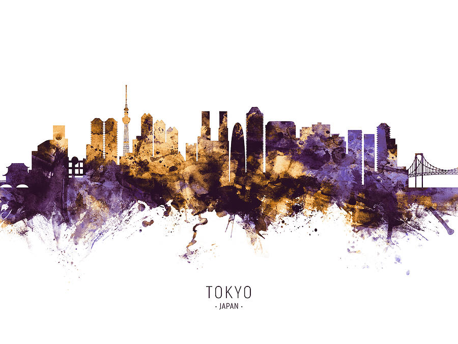 Tokyo Japan Skyline #16 Digital Art by Michael Tompsett