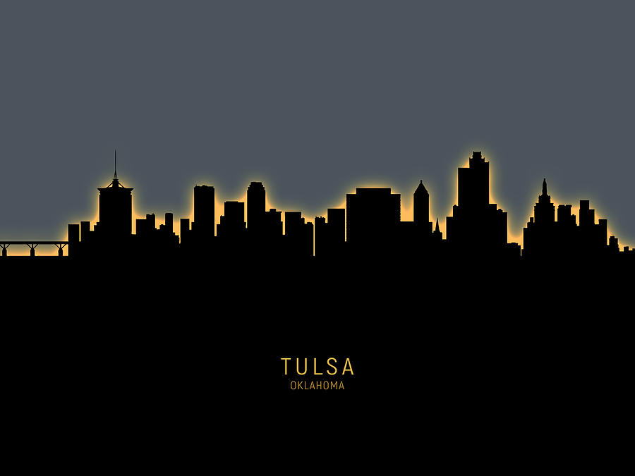 Tulsa Oklahoma Skyline #16 Digital Art by Michael Tompsett