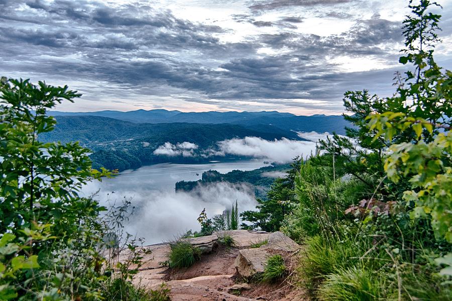 View of Lake Jocassee at sunset, from Jumping Off Rock, South Ca #16 Photograph by Alex Grichenko