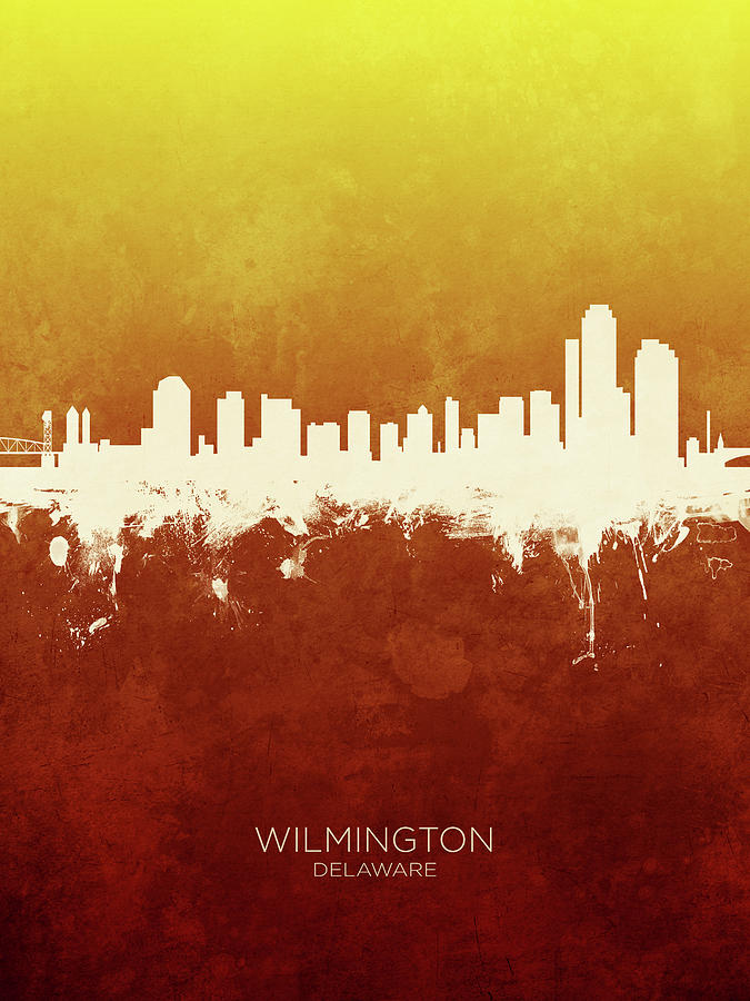 Wilmington Delaware Skyline #16 Digital Art by Michael Tompsett