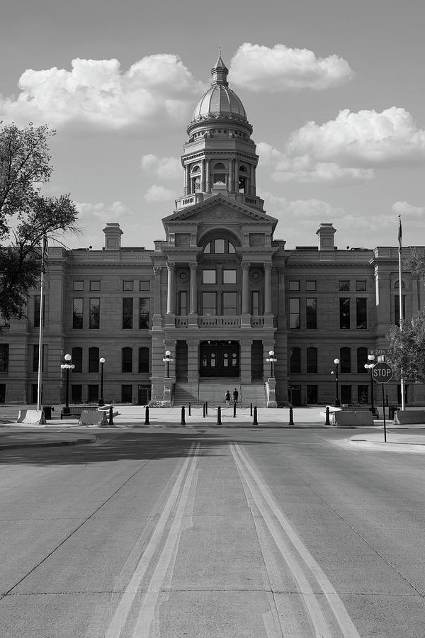 Wyoming state capitol building in Cheyenne Wyoming in black and white #16 Photograph by Eldon McGraw