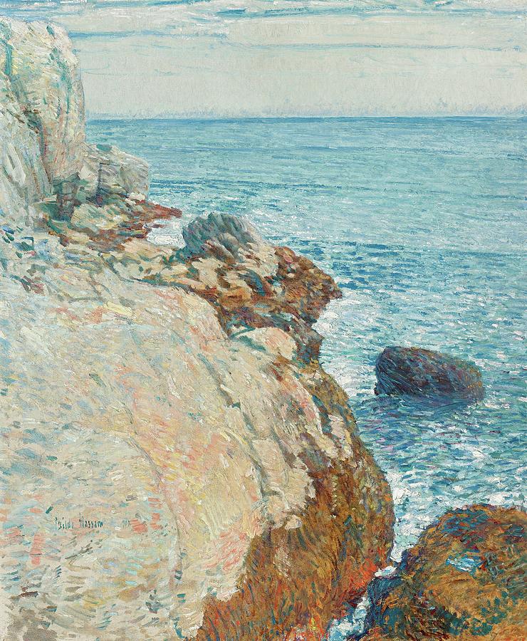 Frederick Childe Hassam Painting - 160107 Beach Painting on Canvas, The East Headland, Appledore, 1908 by Frederick Childe Hassam