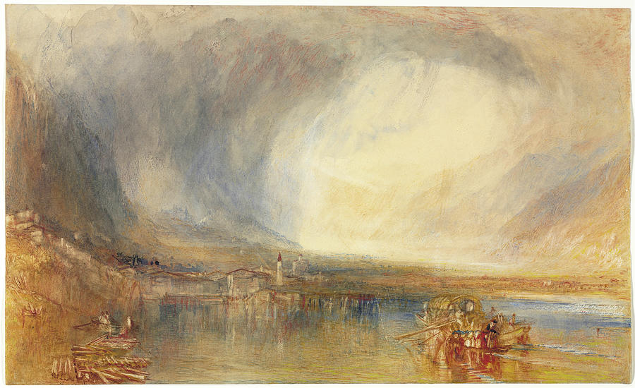 160502 Beach Wall Art On Canvas, Fluelen, From The Lake of Lucerne, 1845 Painting by Joseph Mallord William Turner