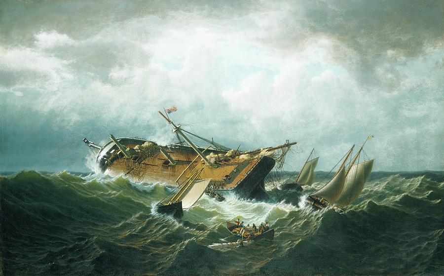160604 Seascape Wall Art, Shipwreck off Nantucket Painting by William Bradford