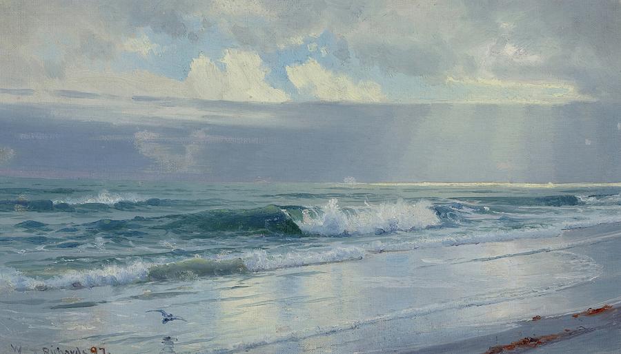 160703 Ocean Artworks, Crashing Waves Painting by William Trost Richards