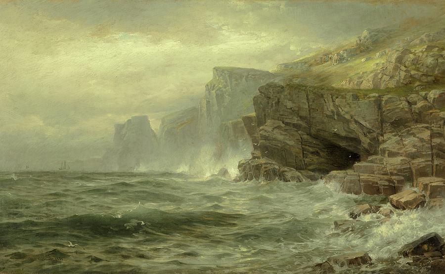 160706 Seascape Painting, Rock Bound Coast, 1885 Painting by William Trost Richards