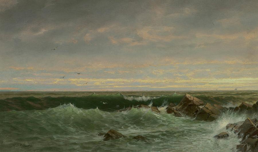 160715 Paintings of The Ocean, The Evening Sea, Brigantine, Shoals Painting by William Trost Richards