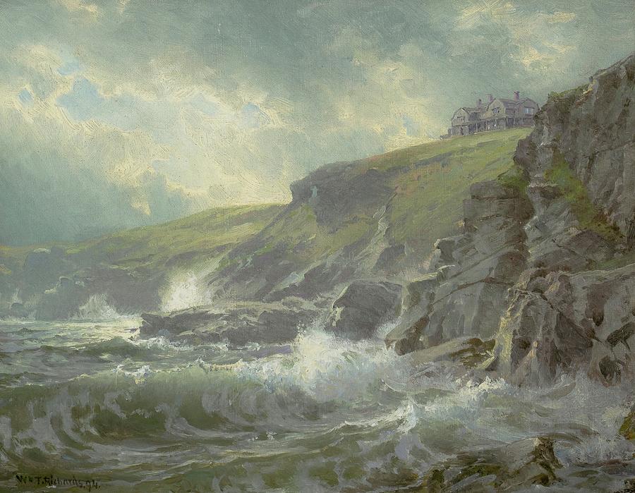 160716 Paintings of The Ocean, View of The Artist Home, Graycliff, Newport, Rhode Island, 1894 Painting by William Trost Richards