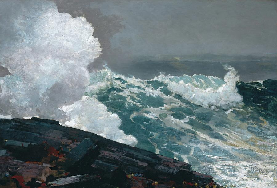 160808 Paintings of The Ocean at Night, Northeaster, 1895 Painting by Winslow Homer