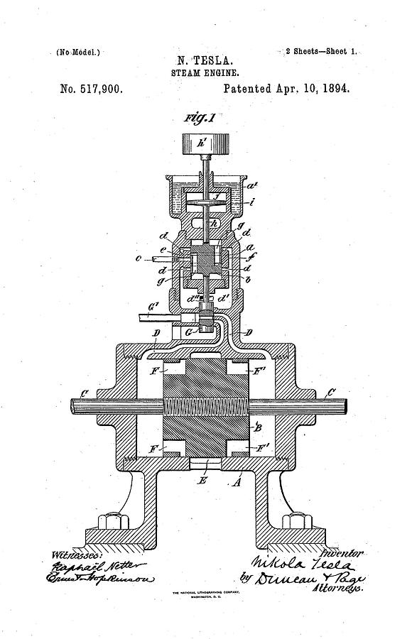 Nikola Tesla Patent #161 Mixed Media by Nikola Tesla - Fine Art America