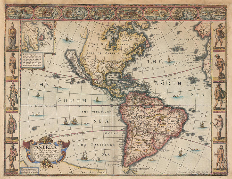 1626 Historical Map of America in Color Photograph by Toby McGuire - Pixels