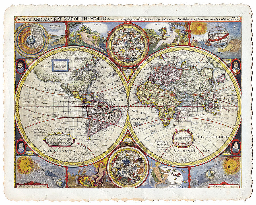 1626 Map of the World Digital Art by Pennie McCracken