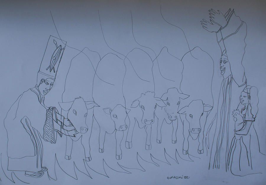 Kintu and Nambi Kintus Tasks #167 Drawing by Gloria Ssali