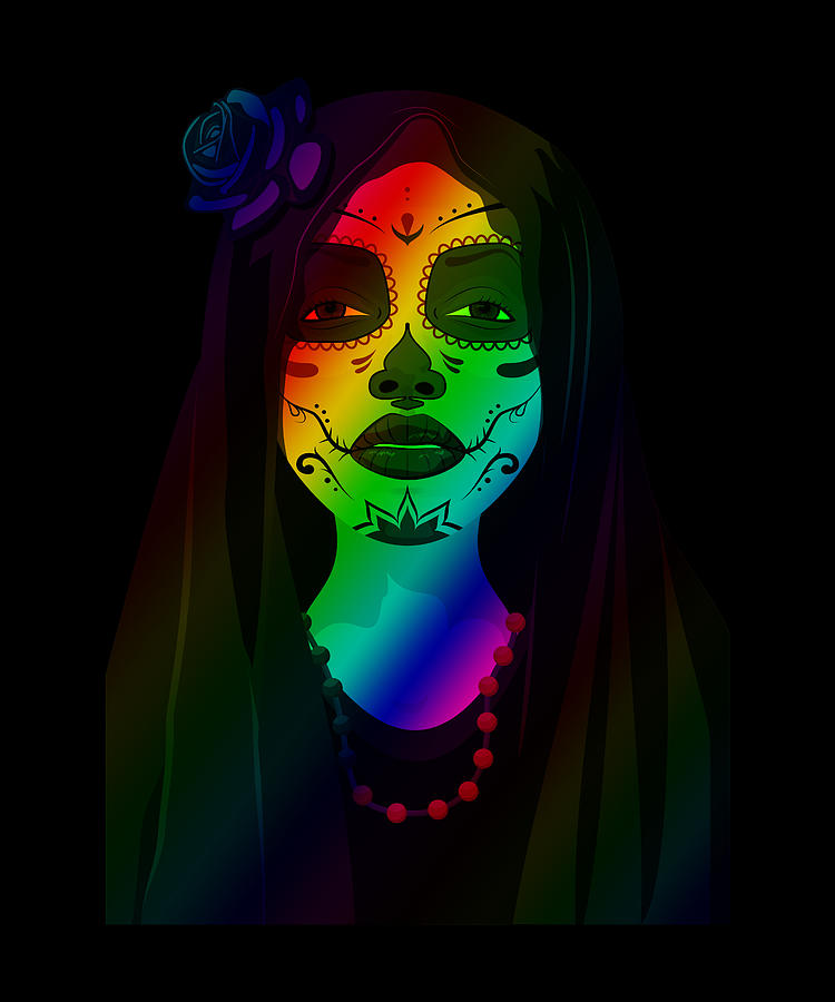 Abstract Mexican Day Of The Dead Woman Digital Art by CalNyto - Fine ...