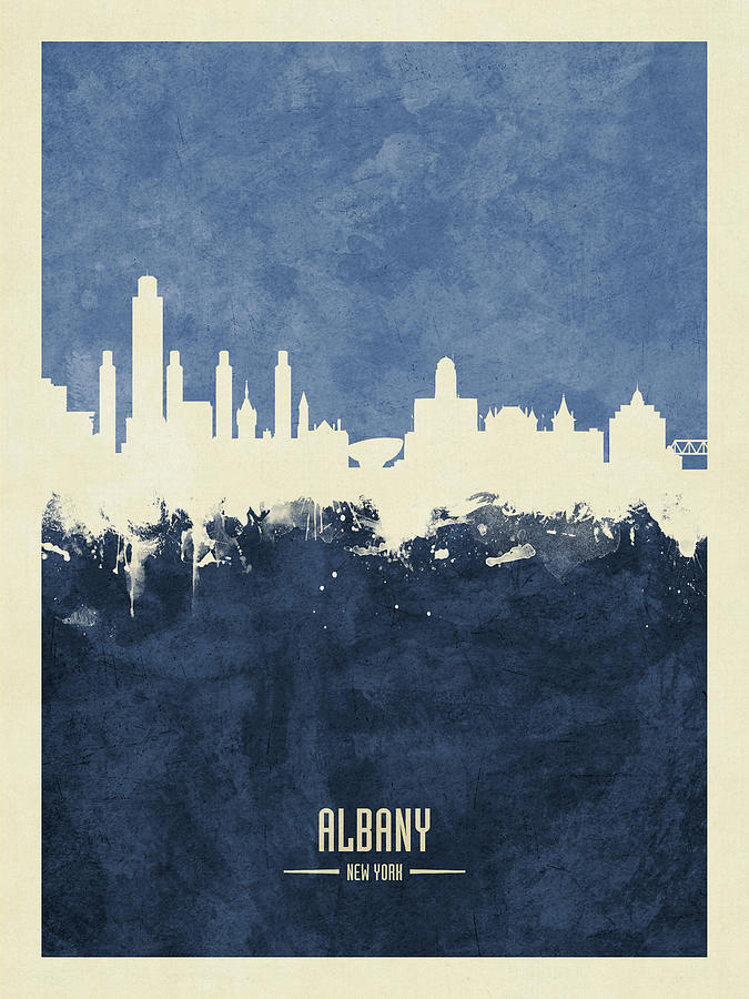 Albany New York Skyline #17 Digital Art by Michael Tompsett