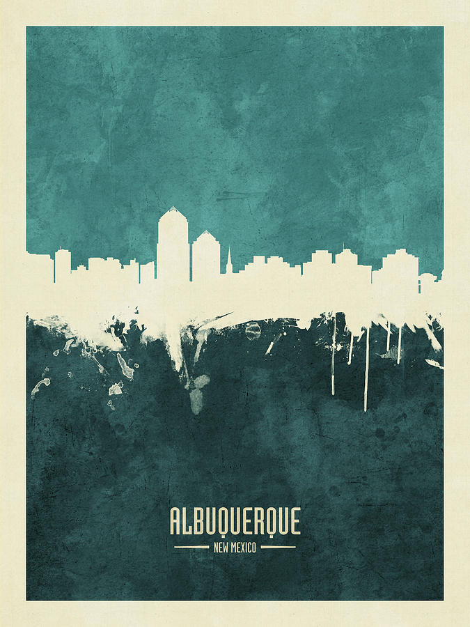 Albuquerque Digital Art - Albuquerque New Mexico Skyline #17 by Michael Tompsett