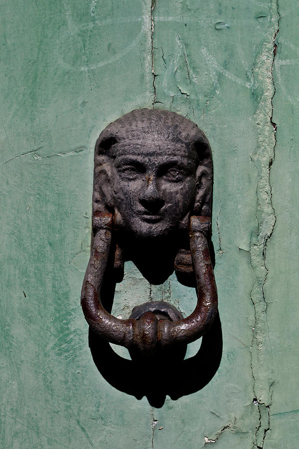 Ancient italian door knocker. Photograph by Liss Art Studio - Fine Art