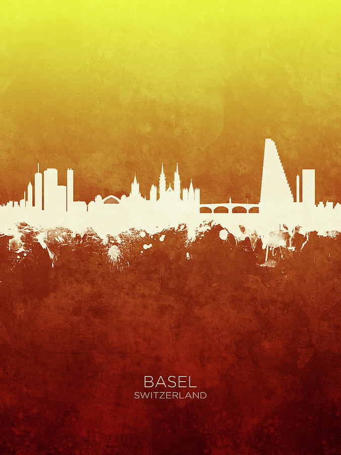 Basel Switzerland Skyline #17 Digital Art by Michael Tompsett