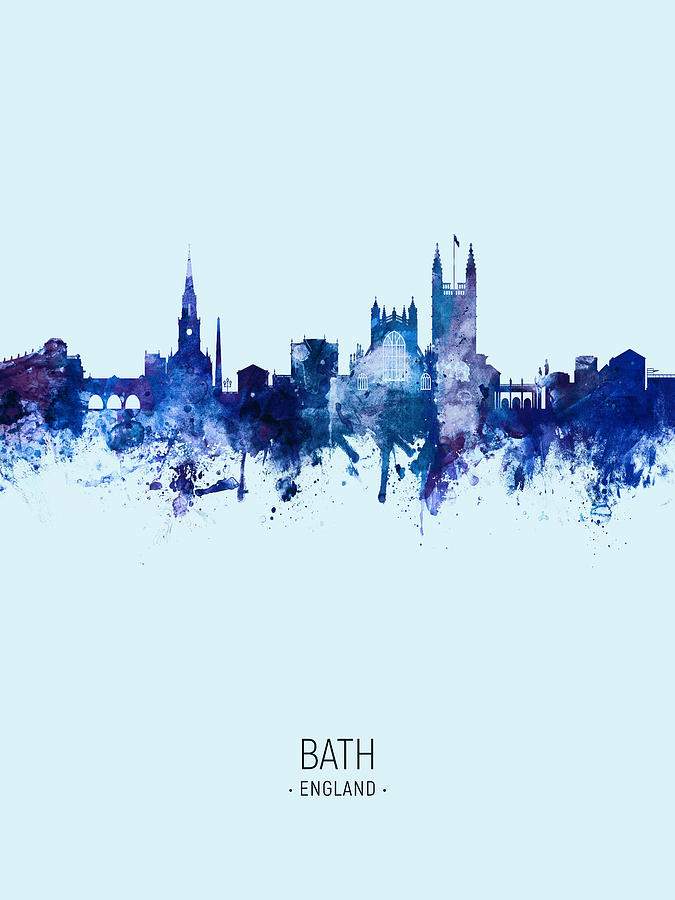 Bath England Skyline Cityscape #17 Digital Art by Michael Tompsett