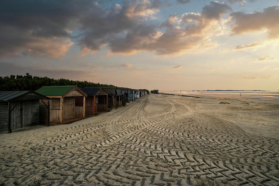 Beautiful Beach Coastal Low Tide Landscape Image At Sunrise With Photograph
