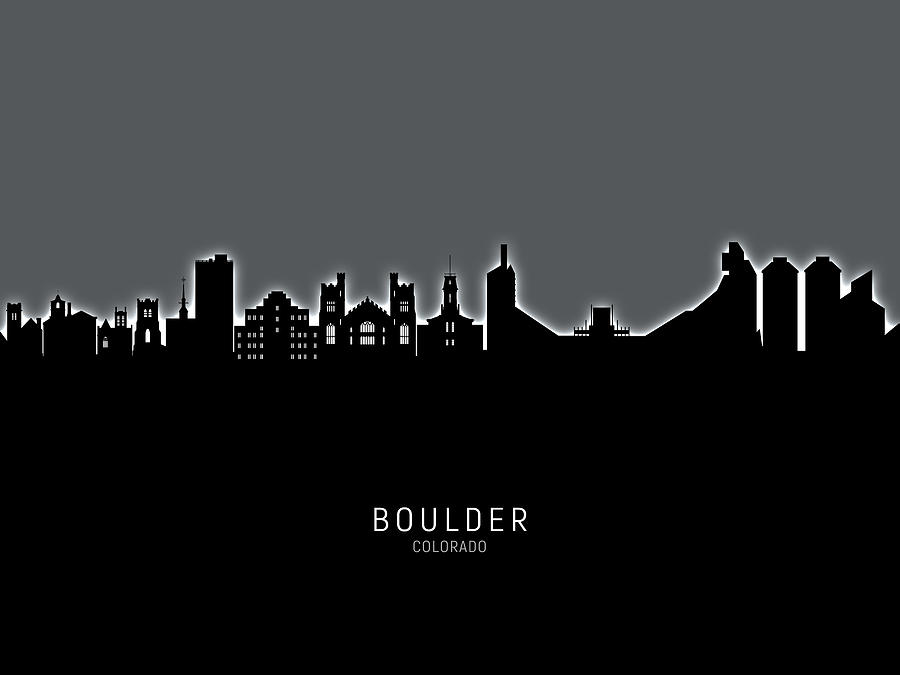 Boulder Colorado Skyline #17 Digital Art by Michael Tompsett