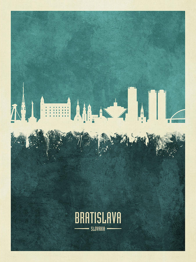 Bratislava Slovakia Skyline #17 Digital Art by Michael Tompsett