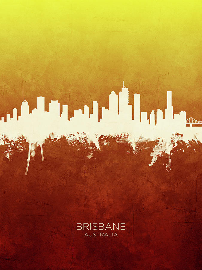 Brisbane Australia Skyline #17 Digital Art by Michael Tompsett